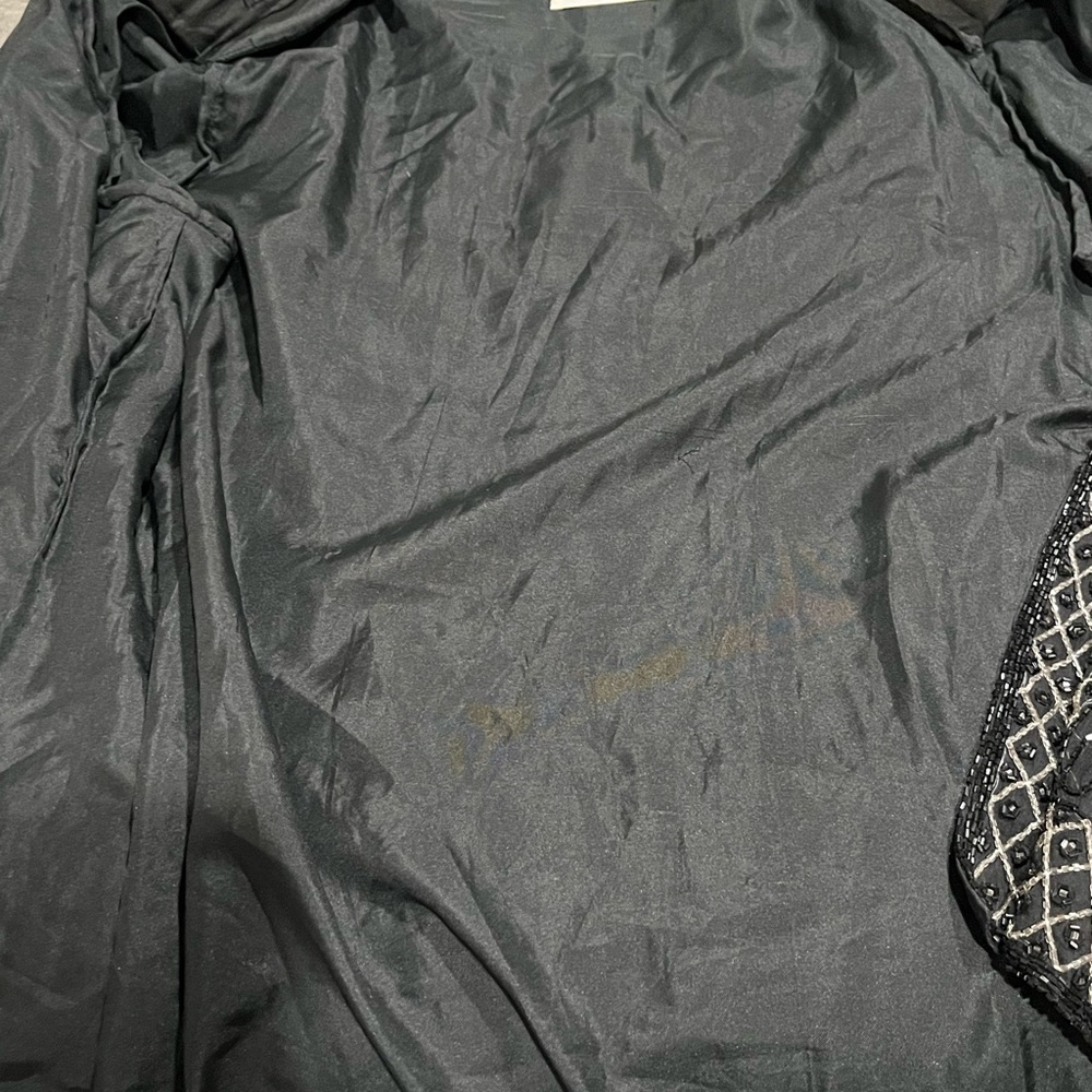Black Beaded Open Front Jacket.  Christian Dior - Picture 8 of 9